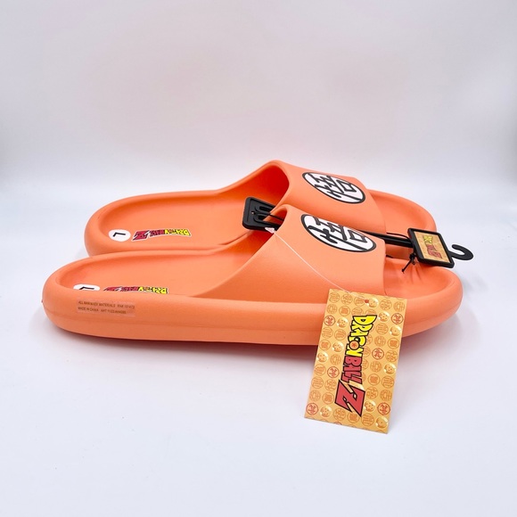 NEW Dragon Ball Z Goku Kanji Anime Slip On Pillow Slide Sandals Men’s M, L, XL - Picture 2 of 9
